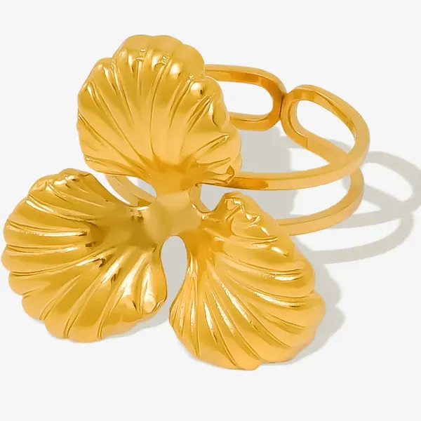 Gold_Solid_Flower_Rings_For_Women
